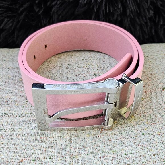 The White Ball Women Belt Italian Genuine Leather Pink Waistband Size S 24-25 in main image 5